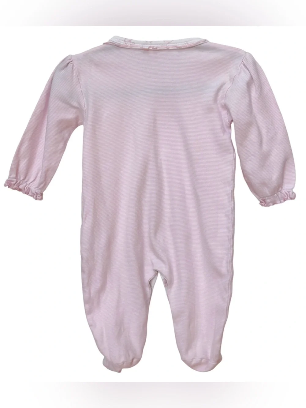 Kissy Kissy Baby Pink Stripe Rocking Horse One Piece Pima One Piece. 6-9 Months.